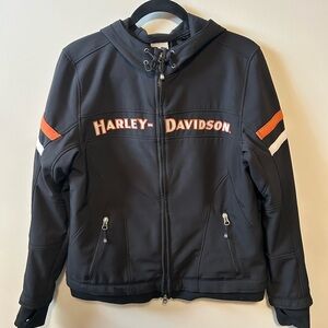 Harley-Davidson Black Hoodie with Orange Details